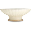 AICO La Rachelle Round Scalloped Cocktail Table with Glass in Medium Champagne - Furniture Now (CA)