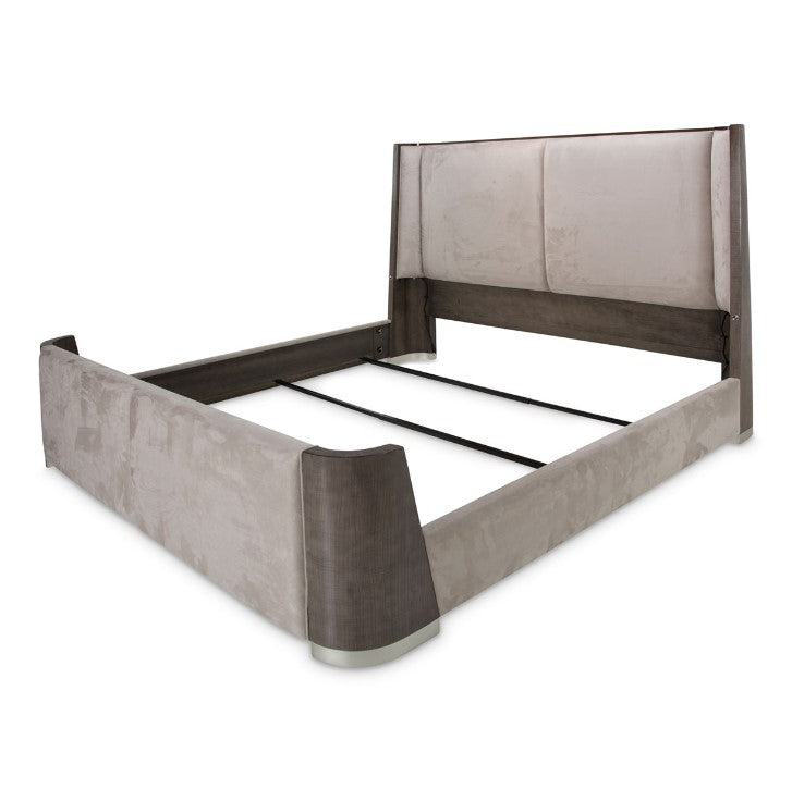 AICO Roxbury Park Cal King Dual-Panel Bed in Slate - Furniture Now (CA)