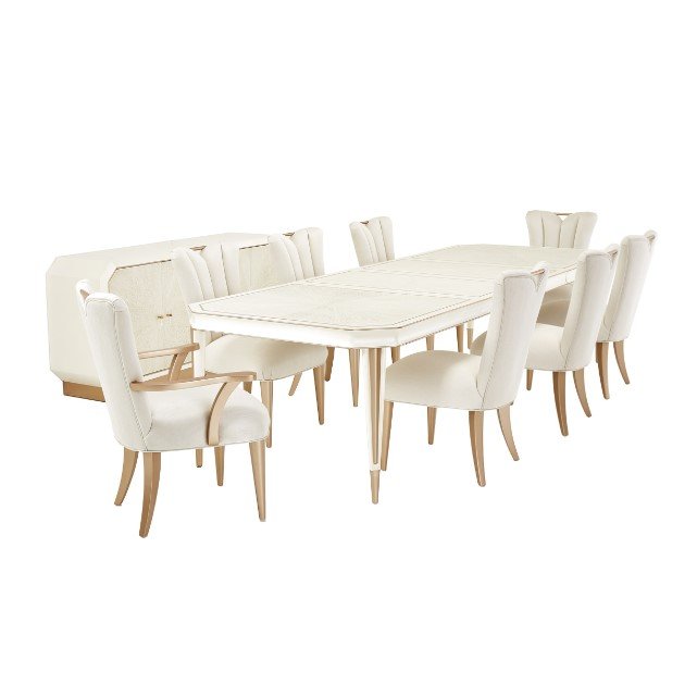 AICO La Rachelle Rectangular Dining Table in Medium Champagne - Furniture Now (CA)
