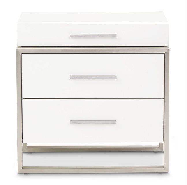 AICO Marquee Nightstand in Cloud White - Furniture Now (CA)
