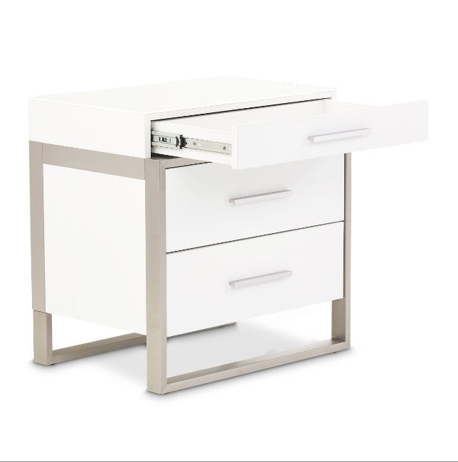 AICO Marquee Nightstand in Cloud White - Furniture Now (CA)