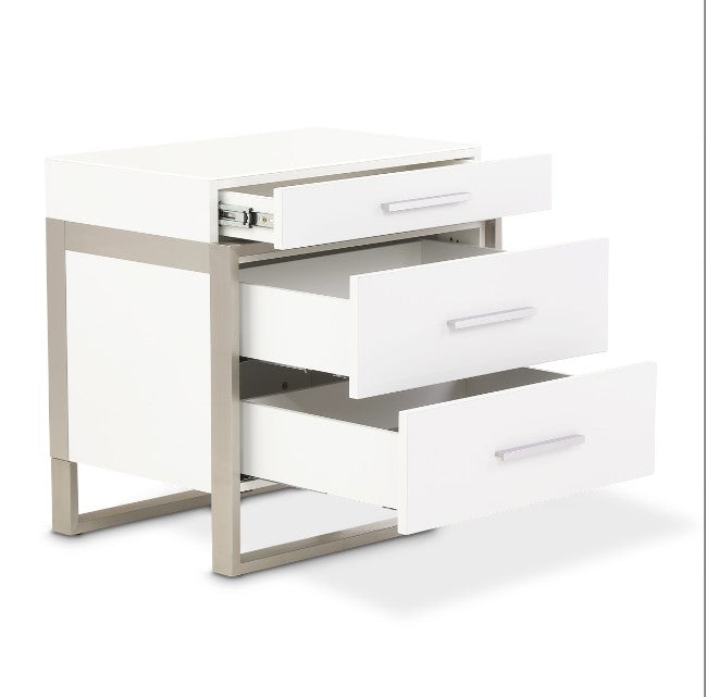AICO Marquee Nightstand in Cloud White - Furniture Now (CA)