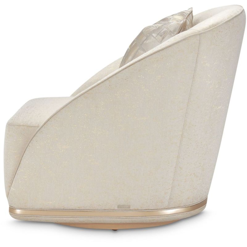 AICO La Rachelle Swivel Chair Gold Rush in Medium Champagne - Furniture Now (CA)