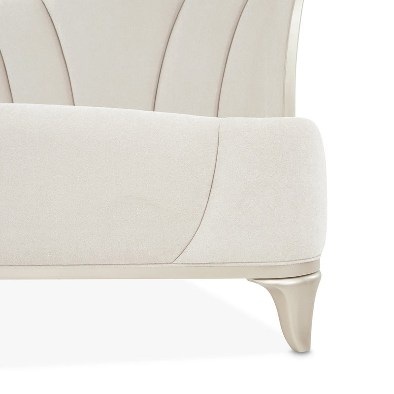 AICO Furniture La Marisia King Upholstered Platform Bed in Creamy Pearl - Furniture Now (CA)