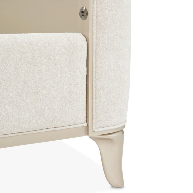 AICO Furniture La Marisia California King Upholstered Platform Bed in Creamy Pearl - Furniture Now (CA)