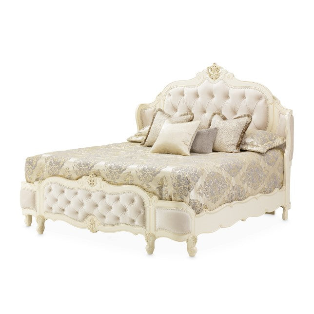 AICO Lavelle Cal King Wing Mansion Bed in Classic Pearl image