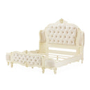 AICO Lavelle Cal King Wing Mansion Bed in Classic Pearl - Furniture Now (CA)