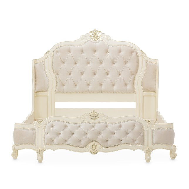 AICO Lavelle Queen Wing Mansion Bed in Classic Pearl - Furniture Now (CA)