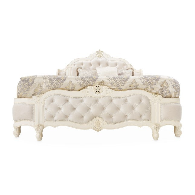 AICO Lavelle Cal King Wing Mansion Bed in Classic Pearl - Furniture Now (CA)