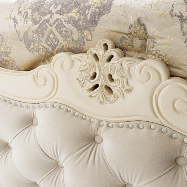 AICO Lavelle Cal King Wing Mansion Bed in Classic Pearl - Furniture Now (CA)