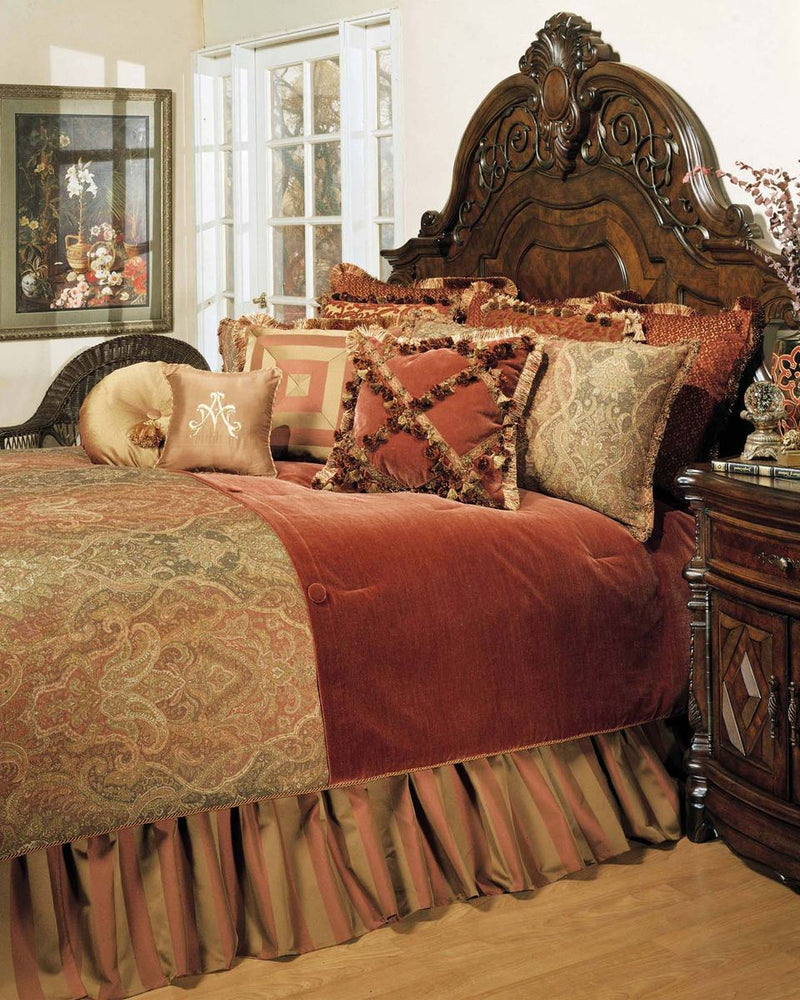 AICO Woodside Park 13-pc King Comforter Set in Spice - Furniture Now (CA)